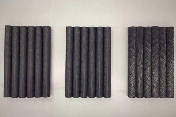 Three Groups of different Carbon Firbre Tubes, Different Surface Finishes